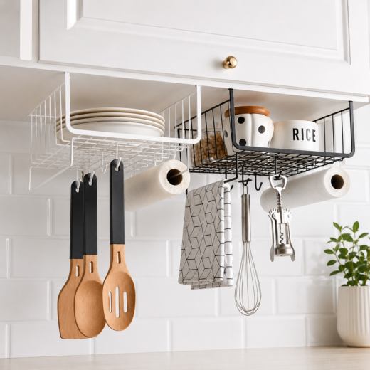 Cesta organizadora colgante bajo estante para cocina